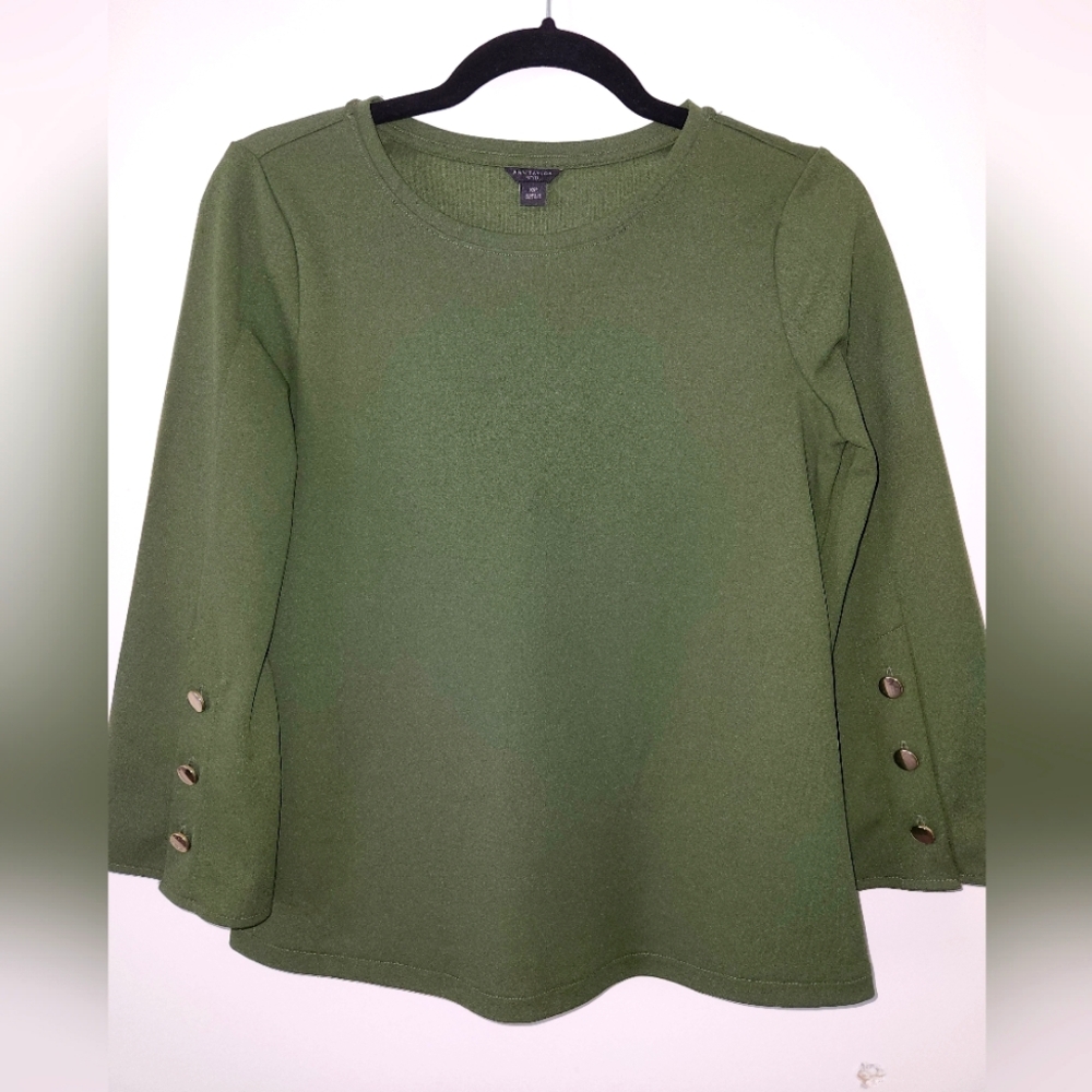 Green dress shirt, Ann Taylor, XSP